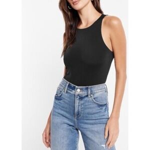 Womens Express Black Thong Stretch Sleeveless Bodysuit